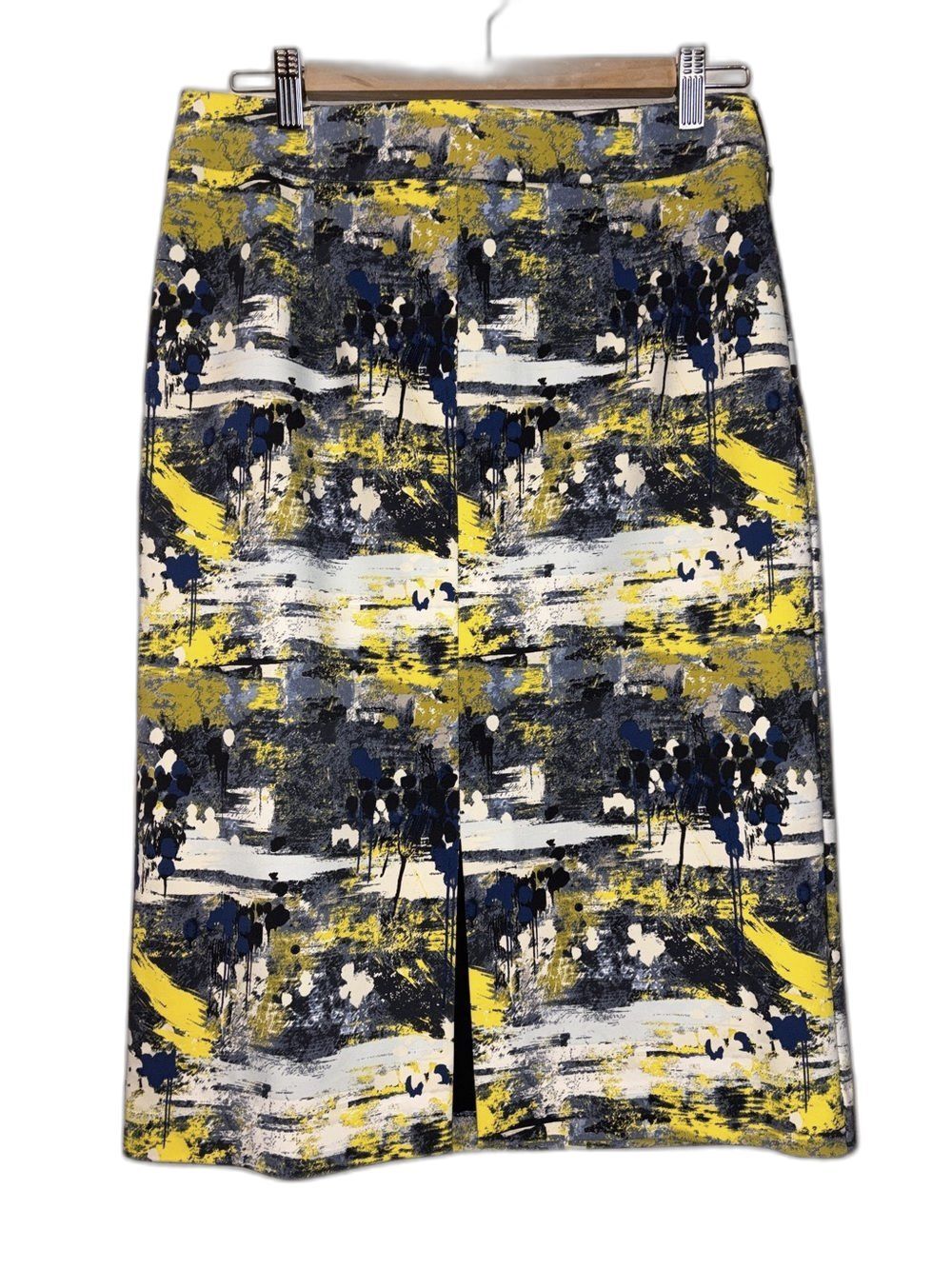 Emerson Rose Abstract Print Skirt Blue Yellow Size 8